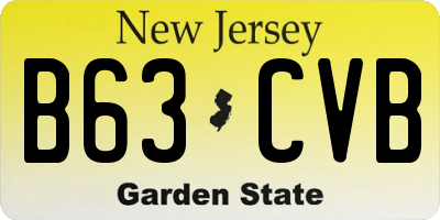 NJ license plate B63CVB