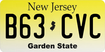NJ license plate B63CVC