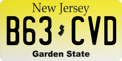 NJ license plate B63CVD