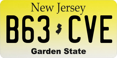NJ license plate B63CVE