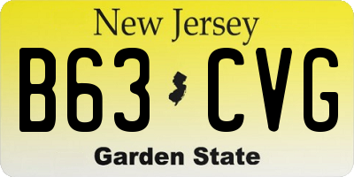NJ license plate B63CVG