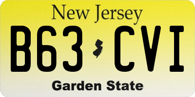 NJ license plate B63CVI