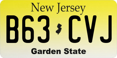 NJ license plate B63CVJ