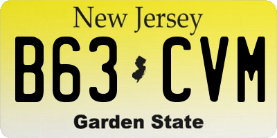 NJ license plate B63CVM