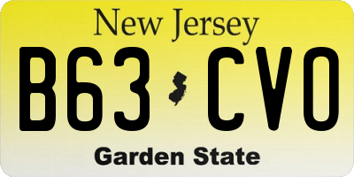 NJ license plate B63CVO