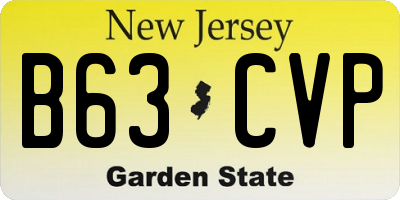 NJ license plate B63CVP