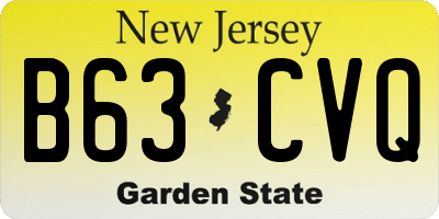 NJ license plate B63CVQ