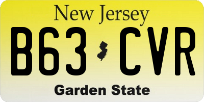 NJ license plate B63CVR