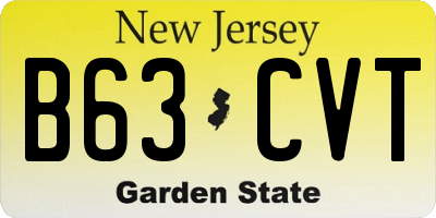 NJ license plate B63CVT