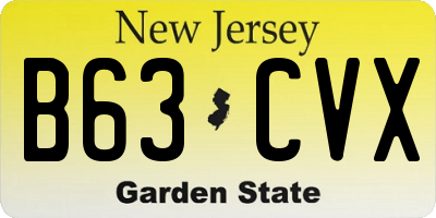 NJ license plate B63CVX