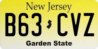 NJ license plate B63CVZ