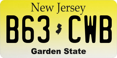NJ license plate B63CWB
