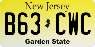 NJ license plate B63CWC