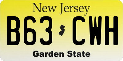 NJ license plate B63CWH