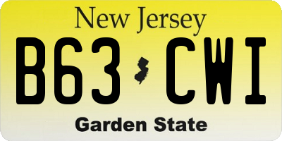 NJ license plate B63CWI