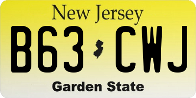 NJ license plate B63CWJ