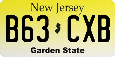 NJ license plate B63CXB