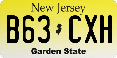 NJ license plate B63CXH