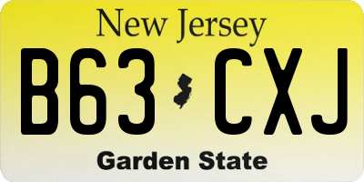 NJ license plate B63CXJ