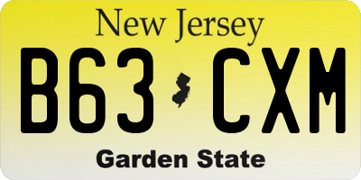 NJ license plate B63CXM