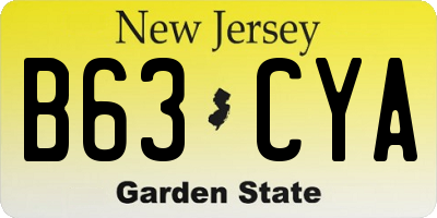 NJ license plate B63CYA