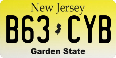 NJ license plate B63CYB