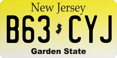 NJ license plate B63CYJ