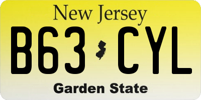 NJ license plate B63CYL