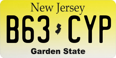 NJ license plate B63CYP