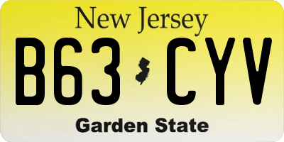 NJ license plate B63CYV