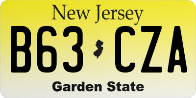 NJ license plate B63CZA