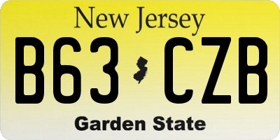 NJ license plate B63CZB