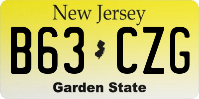 NJ license plate B63CZG