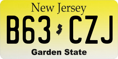 NJ license plate B63CZJ