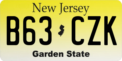 NJ license plate B63CZK