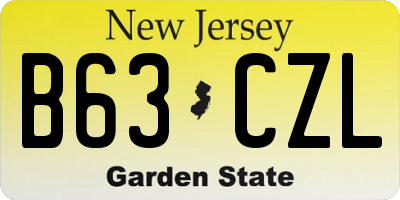 NJ license plate B63CZL