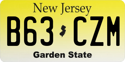 NJ license plate B63CZM