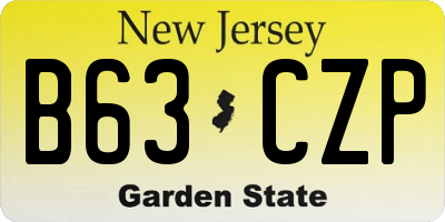 NJ license plate B63CZP