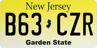 NJ license plate B63CZR