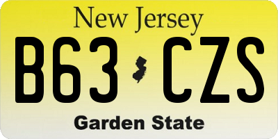 NJ license plate B63CZS