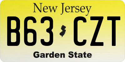 NJ license plate B63CZT