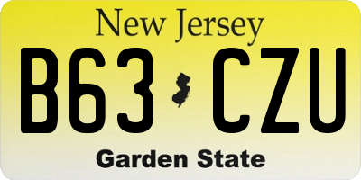 NJ license plate B63CZU