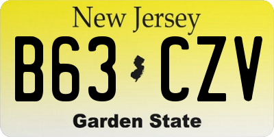 NJ license plate B63CZV