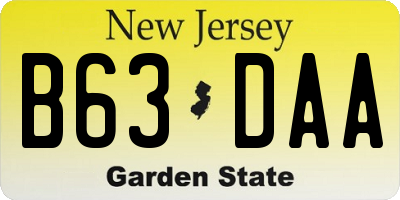 NJ license plate B63DAA