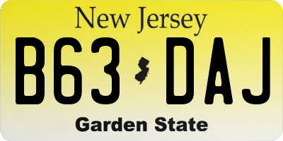 NJ license plate B63DAJ