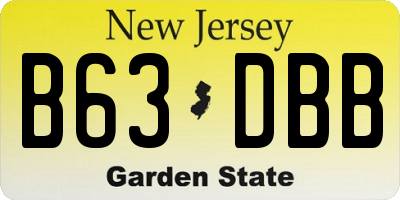 NJ license plate B63DBB