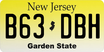 NJ license plate B63DBH
