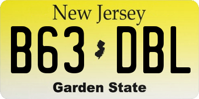 NJ license plate B63DBL