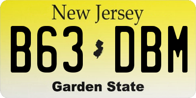 NJ license plate B63DBM