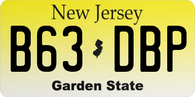 NJ license plate B63DBP